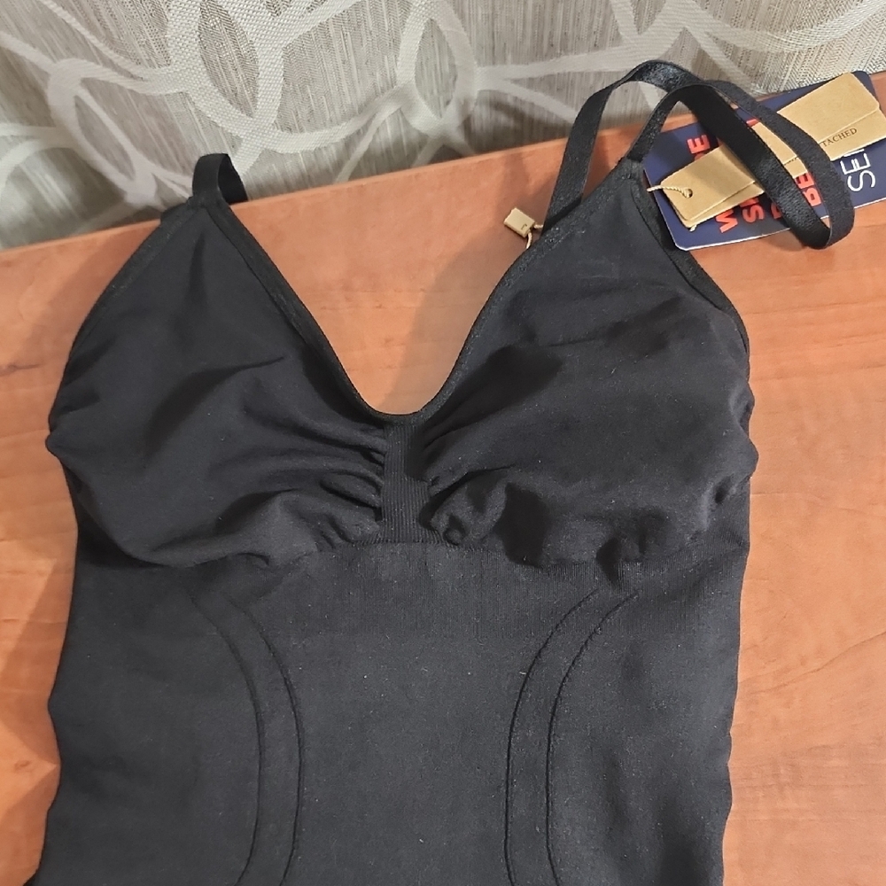 Sensil Black Shapewear with Thin Straps and V-Neck